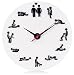 Produktbild VENKON - Kamasutra Sex Wanduhr "Viel Sex nicht nur um Sechs" Erotische Uhr mit Sexstellungen - 30 cm - weiß & schwarz