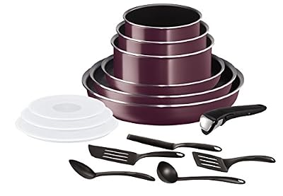 Tefal L2019502 Ingenio Essential, Set de 15 Pièces, Tous Feux Sauf Induction, Aluminium, Violet Byzantium
