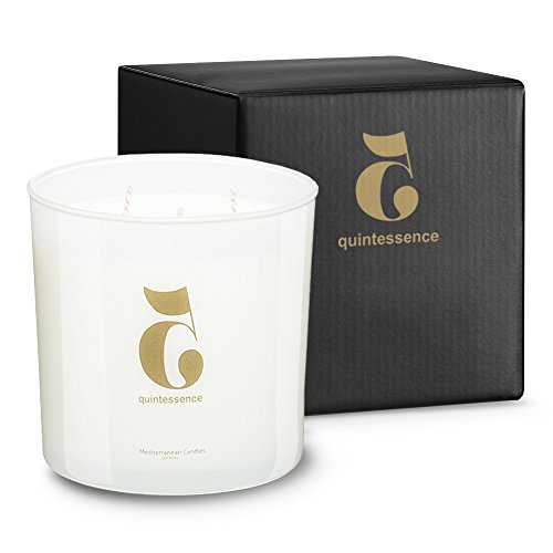Mediterranean Candles Velas aromáticas Decorativas, Cera, Blanco, 12X12X12