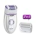 XINCARE 2 in 1 Rechargeable Women Epilator Electric Depilation Remover Hair Removal Lady Shaving For Bikini Line Face Leg Body Trimmer Shaver - Purple