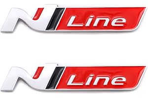 SGW N-Line-Emblem-Aufkleber, Logo-Aufkleber, Emblem, Dekoration, Auto-Abzeichen, Emblem, 2 Stück (silber-rot)