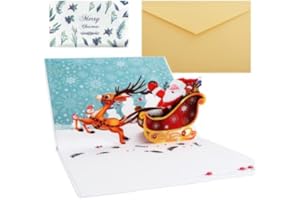AINVLIYA Guiffly 3D Noël Cartes de Voeux, Carte Doël 3D,3D Pop Up Cartes Postales avec Enveloppe Carte,Cartes cadeaux Romantiques Pour les Mères, les Jeunes Filles et les Amis Masculins