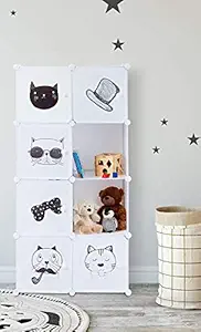 KriShyam Portable Waterproof Wardrobe Storage Rack Closet for Hanging Clothes Cabinet Collapsible Kids Cloth Wardrobe Ideal Storage Organizer Cube for Books, Toys, Towels Kids Clothes 140 x 70 x 35cm