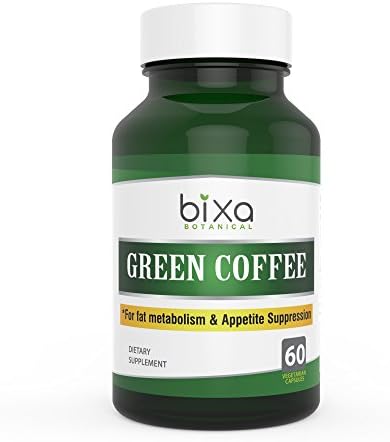 Green Coffee-Supports Weight Management & Metabolic Boost, Antioxidant/Bean Extract Capsules, 60 Veg Capsules (450 mg)- bixa BOTANICAL