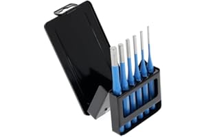 GEDORE Splinttreiber-Satz inkl. Metallklappkassette, 6-teilig, 3 - 10 mm, Stahl/Lackierung, Silber/Blau