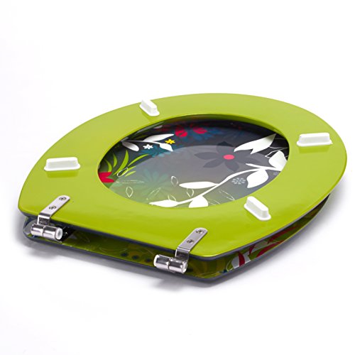 MSV WC Sitz Toilettendeckel MDF Holzkern „Langkawi“ Scharniere aus Edelstahl – hochwertige und stabile Qualität - 4