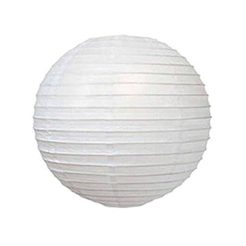 LEORX 10″ Weiß Papier Laternen Kugel-Form Lampenschirm Für Hochzeit Kirche Garten Party Dekoration (10 Stück) - 2