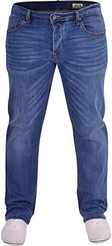 Duck and Cover Mens Original Durable Loose Relaxed Comfort Fit Ultra Flex Denim Jeans 40W 30L Stonewash Blue