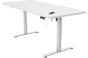 Flamaker 3-Fach Schreibtisch Höhenverstellbar Elektrisch 160 x 80 Höhenverstellbarer Schreibtisch Tischgestell 74-133cm mit Memory-Steuerung, USB-Buchse, Rollen, Häkche (Weiß)
