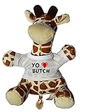 no contiene material tóxico Shopzeus Jirafa de Peluche (Juguete) con Amo Butch en la Camiseta (Nombre de Pila/Apellido/Apodo)