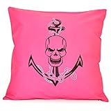 Kissenhülle Totenkopf gestickt G