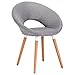 Produktbild WOLTU 1 Stück Esszimmerstuhl Küchenstuhl Wohnzimmerstuhl Design Stuhl Retro Stuhl Polsterstuhl mit Rückenlehne Leinen Massivholz Hellgrau BH72hgr-1