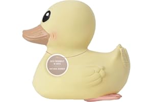 HEVEA Kawan Mini Rubber Duck - 100% Natural Rubber Baby Bath Toy - Planet Friendly, Perfect for Playing, Teething, and Bathing - Nastie Free Bath Toys - Eggnog Yellow