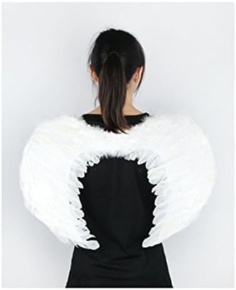 Aidle Angel Wings of Feathers Costume for Halloween Carnival Cosplay Costumes (45*35cm, White)