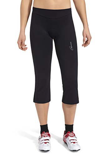 GONSO Damen Radhose 3/4 Jane aus 90% PA 10% EL, gepolsterte Fahrradhose/ Caprihose mit gesäumtem Beinabschluss, pflegeleicht, atmungsaktiv, formbeständig