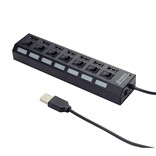 Preisvergleich Produktbild USB 2.0 Powered 7-Port Hub with Switches, Black