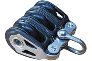 BOAT FITTINGS Holt Triple Pulley Block, Sailing/Marine Use, With Ball Bearings, Compact Triple Block, 316 Stainless Steel
