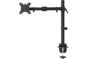 Amazon Basics Support à bras réglable pour écran, peut accueillir un écran allant jusqu’à 32" (81.3 cm), Noir