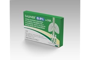 SALINEB 0.9% Isotonic Inhalation +HA, Sterile Isotonic Solution of Sodium Chloride NaCl - Inhalation Saline Solution in Single Dose for Inhalation 20 x 5 ml Unit Dose Vials