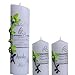 Produktbild Hochzeit Hochzeitskerze Formkerze 240x66 ORCHIDEE MIT TRAUSPRUCH ODER FOTO Mit 2 Trauzeugenkerzen apfelgrün weiss IH101
