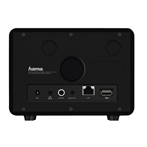 Hama Internetradio IR110M (WLAN/LAN, Fernbedienung, USB-Anschluss mit Lade- und Wiedergabefunktion, Weck- und Wifi-Streamingfunktion, Multiroom, gratis Radio App), schwarz