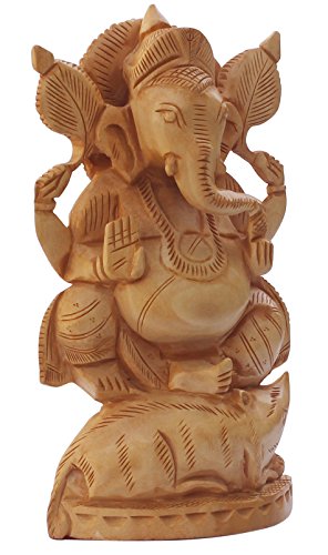 SouvNear Herr Ganesha Statue – 20.3 cm- Holz – braun- dekorativ Figuren und Skulpturen aus Indien - 3