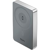 hkm tech MAG PRO Wireless 10,000 mAh 20W, MagSafe and Clock Compatible Magnetic Wireless Powerbank, Silver Color