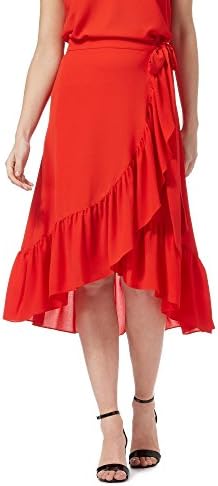 Red Herring Red Frill Wrap Skirt