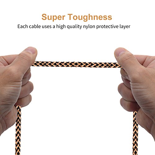 Micro USB Kabel, TYJTECH 2-Pack 6.5ft/2m Micro USB Schnellladekabel Geflochtenes Kabel High Speed Sync f¨¹r Android Smartphones, Samsung Galaxy, HTC, Huawei, Sony, Nexus, Nokia, Kindle und mehr (Gold) - 3