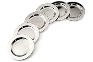 FranquiHOgar | Set de 6 paneras individuales redondas de acero inoxidable diámetro 14,5 cm | Modelo Avignon | Elegancia en tu mesa | Menaje