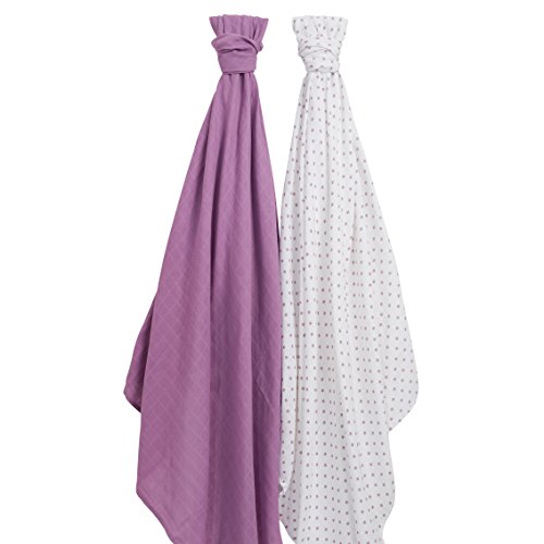 100% Cotton Muslin Swaddle Blankets from Lovjoy - Pinks - 120x120cm