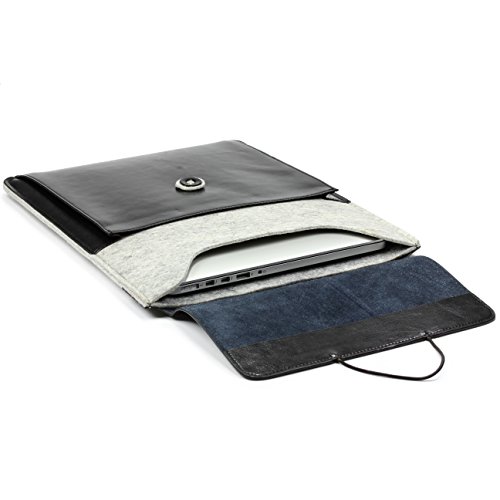 Original Urcover® Handgefertige Fashion Designer Mac-book Pro 13 Zoll Tasche Hülle Tasche Sleeve dpark Style Notebooktasche Laptophülle 13 Zoll Hell Grau Schwarz - 4