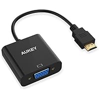 AUKEY Adattatore HDMI a VGA 1080P Full HD Convertitore HDMI Maschio a VGA Femine per PC, Computer Portatili, HDTV, Xbox, TV Box ECC. - Nero