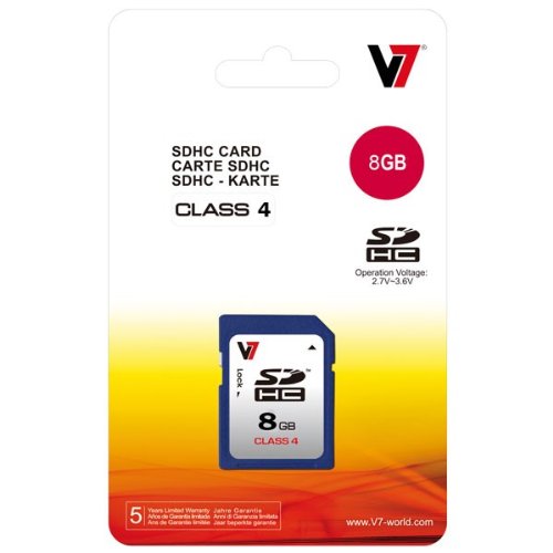 V7 VASDH8GCL4R-2E 8GB SDHC Speicherkarte Class 4 (ECC, ISP, 10MB/s Lesen, 4MB/s Schreiben) - 3