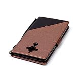 FESELE Vintage Lederhülle für [Huawei Mate 9] Flip Case, Color Blocking Hülle Leder Tasche Abdeckung für Huawei Mate 9 Frosted effects Strap Lanyard Design Brieftasche Kartenfach Ledertasche Handyhülle mit Standfunktion und Magnetverschluss Wallet Klapphülle Cover für Huawei Mate 9 + Blau Eingabestift Stylus Touch Pen-schwarz + Braun - 5