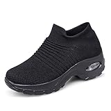 zapatillas correr mujer principiante  Zapatos Deporte Mujer Zapatillas Deportivas Correr Gimnasio Casual Zapatos para Caminar Mesh Running Transpirable Aumentar Más Altos Sneakers Negro Gris Morado Rojo 35-43 Negro 37