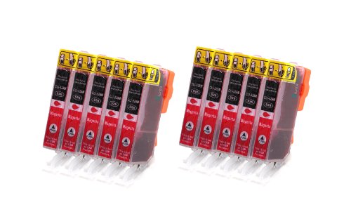 10x CLI-526 Magenta Tintenpatronen mit Chip kompatibel zu Canon für Canon IP4950 IP4850 MG5340 MG5250 MG5350 MG6250 MG8120 MG8240 MG6150 MG8250 MG5150 MG6120 MG5200 MG8150 MX885 MX715 MX884 MX895 IX6550
