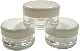 5ml Empty Plastic Cosmetic Jars x 10 CLEAR with WHITE Lids for Creams/Sample/Make-Up/Glitter Storage