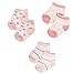 Baby Girls Cute Socks 3 Pairs - Pink Hearts & Stripes Design (Newborn - UK Size 0-0)