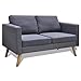 Produktbild Tuduo 2-Sitzer Sofa 116 x 70 x 73 cm (L x B x H) aus hochwertigem Stoff, Größe des Rückenkissens 50 x 34 x 15 cm (L x B x H), Dunkelgrau, hervorragende Ergänzung zu Ihrem Haus oder Büro