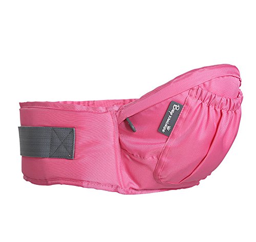 Wawoo®Infant Toddler Baby Safety Carrier Hipseat Hip Seat Belt Padded Safe Buckle Waist Stool Walkers Front Carrier Max Load 15Kg Hot Pink