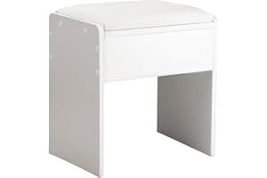CROWNSHOP Vanity Stool Comfortable Dressing Table Stools Simple Padded Stool Chair for Dressing Table Bedroom Makeup Stools Suitable for Bedroom Piano Piano White 40x40x26CM