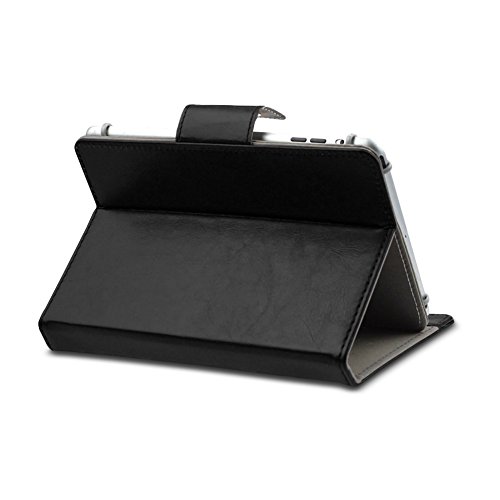 NAUC® Robuste Tablet Schutzhülle für Vodafone Tab Prime 6 / 7 aus hochwertigem Kunstleder Tasche Hülle Standfunktion kombiniert Schutz und Design in 9 verschiedenen Farben Cover Case Universal Schutzhülle Modellauswahl Farbauswahl, Farben:Schwarz - 4