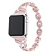 Produktbild bloatboy Mode Uhrenarmband für Apple Watch Series 1/2/3/4 42 / 44mm Ersatz Kristall-Metall Handschlaufe Uhrenarmband (Pink)