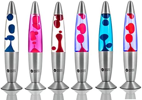 WICKED GIZMOS ® Magic 13” Lava Lamp – Aluminium Rocket with Colour Wax and Liquid - Classic Novelty Retro Fun Toy Gadget Gift for Home Bedroom Office Desk Table Light – Mains Operated Lighting (Blue-Blue)