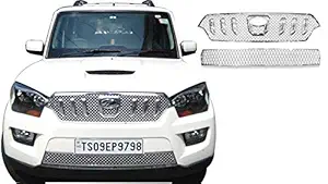 CAR SAAZ Bentley Type Front Chrome Grill Compatible with Scorpio Type-4 (2018-Present)