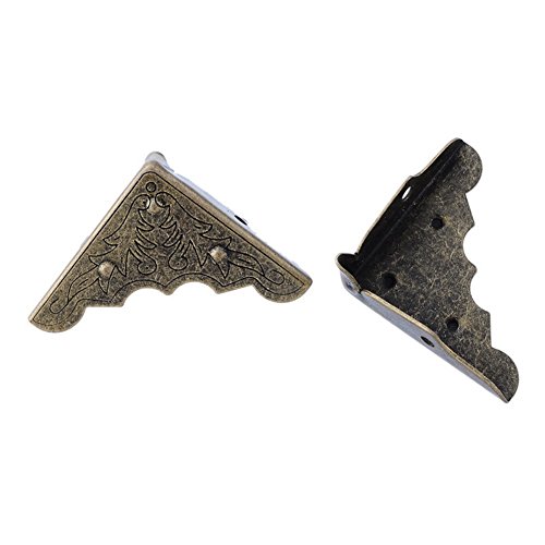 HOUSWEETY 20 Bronze Buchbeschlag Buchecke Metallecke Schutzecke Antikbeschlag 4.4x2.5cm