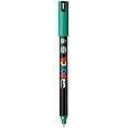 Uniball Posca PC-1MR 0.7 mm Extra-Fine Tip Markers | Non Toxic & Bleed Proof Ink | For Rocks Painting, Fabric, Wood, Canvas, Ceramic, Scrapbooking, DIY Crafts | Green Ink, Pack of 1