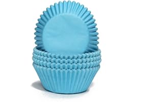 Miss Bakery's House® Pirottini in carta - standard - azzurro - 75 pezzi - Ø 5 cm x 3 cm - resistenti al forno - per muffin e cupcakes - da cuocere in fornetto