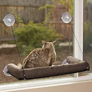 K&H Pet Products EZ Mount Kitty Sill Deluxe with Bolster Chocolate (12